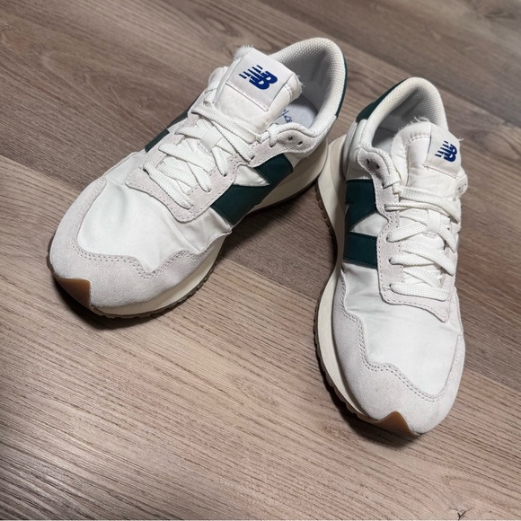 New Balance 237 White and Green Sneakers - Picture 4 of 5